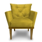 Kit 4 Poltronas Decorativas Julia Suede Amarelo - Meu Lar Dec
