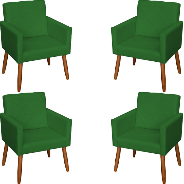 Kit 4 Poltronas Decorativas Para Sala, Escritório, Recepção B