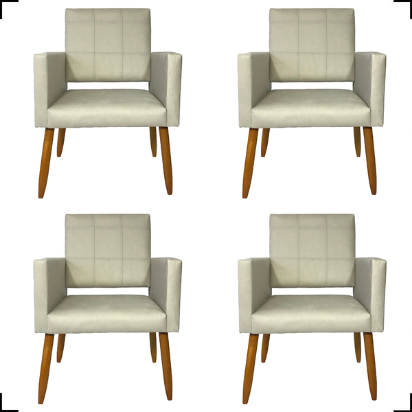 Kit 4 Poltronas Decorativas Para Sala, Manicure, Quarto  Isa