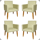 Kit 4 Poltronas Decorativas Para Sala, Manicure, Quarto, Nina