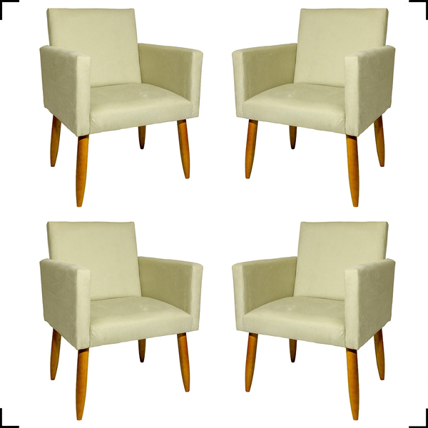 Kit 4 Poltronas Decorativas Para Sala, Manicure, Quarto, Nina