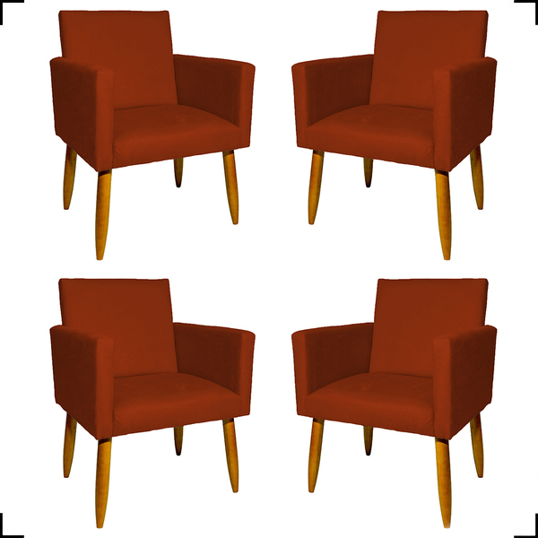 Kit 4 Poltronas Decorativas Para Sala, Manicure, Quarto, Nina