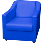 Kit 4 Poltronas Decorativas Para Sala Mila Corino Azul Royal