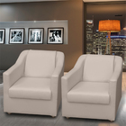 Kit 4 Poltronas Decorativas Para Sala Mila Corino Bege Pé De