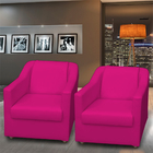 Kit 4 Poltronas Decorativas Para Sala Mila Corino Pink Pé De