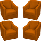 Kit 4 Poltronas Decorativas Para Sala Recepção Consultório Ma