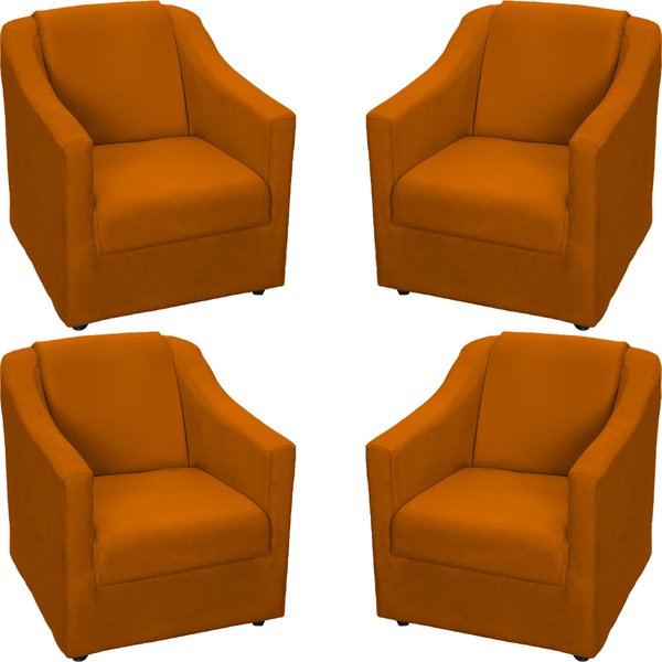 Kit 4 Poltronas Decorativas Para Sala Recepção Consultório Ma
