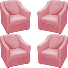 Kit 4 Poltronas Decorativas Para Sala Recepção Consultório Ma