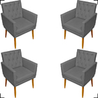 Kit 4 Poltronas Decorativas Para Sala Recepção Manicure Nina