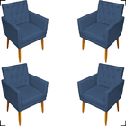 Kit 4 Poltronas Decorativas Para Sala Recepção Manicure Nina