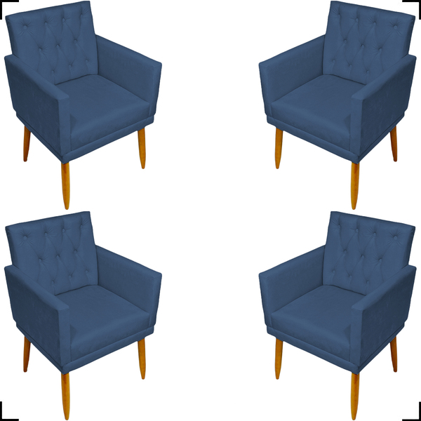 Kit 4 Poltronas Decorativas Para Sala Recepção Manicure Nina