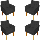 Kit 4 Poltronas Decorativas Para Sala Recepção Manicure Nina