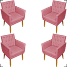 Kit 4 Poltronas Decorativas Para Sala Recepção Manicure Nina