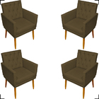 Kit 4 Poltronas Decorativas Para Sala Recepção Manicure Nina