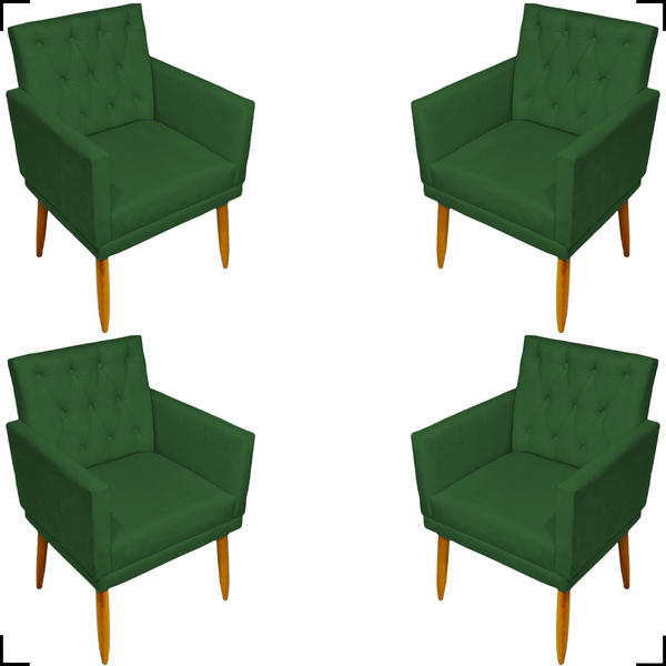 Kit 4 Poltronas Decorativas Para Sala Recepção Manicure Nina