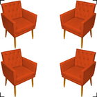 Kit 4 Poltronas Decorativas Para Sala Recepção Manicure Nina