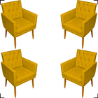 Kit 4 Poltronas Decorativas Para Sala Recepção Manicure Nina