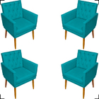 Kit 4 Poltronas Decorativas Para Sala Recepção Manicure Nina