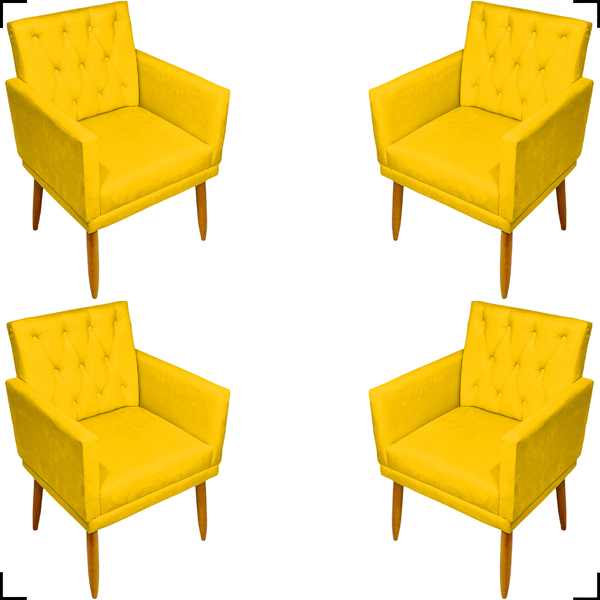 Kit 4 Poltronas Decorativas Para Sala Recepção Manicure Nina