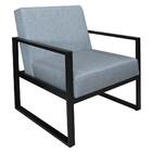 Kit 4 Poltronas Decorativas Pés Metálicos Eron Linho 762 F02