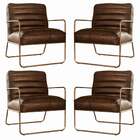 Kit 4 Poltronas Decorativas Sala De Estar Base De Ferro Mali