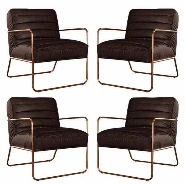 Kit 4 Poltronas Decorativas Sala De Estar Base De Ferro Mali