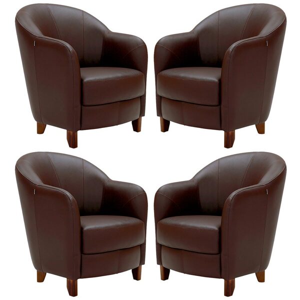 Kit 4 Poltronas Decorativas Sala De Estar Pés Madeira Kairós