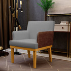 Kit 4 Poltronas Decorativas Sala Estar Beatriz W01 Linho Cinz