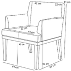 Kit 4 Poltronas Decorativas Sala Estar Beatriz W01 Linho Cinz