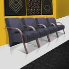 Kit 4 Poltronas Decorativas Santa Rita Sued Cinza Grafite