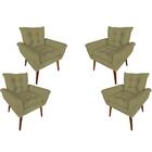 Kit 4 Poltronas Decorativas Turmalina Suede Capuccino