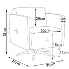 Kit 4 Poltronas Giratória Para Sala De Estar Astana Couro Mar