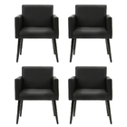 Kit 4 Poltronas Luca 1 Lugar Tecido Sintético Pé Palito - Pre