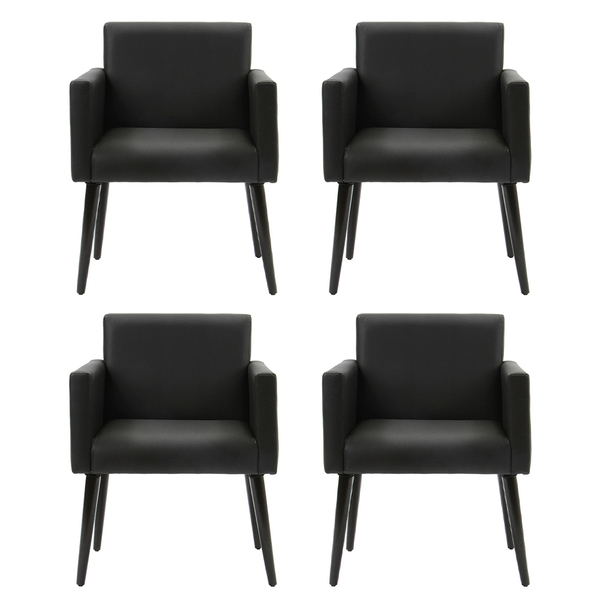 Kit 4 Poltronas Luca 1 Lugar Tecido Sintético Pé Palito - Pre