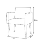 Kit 4 Poltronas Luca Em Tecido Sintético Para Recepção - Preto