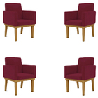 Kit 4 Poltronas Marsala Reforçadas Penteadeira Quarto