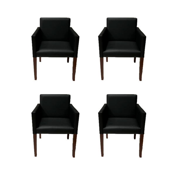 Kit 4 Poltronas Nina Executiva 1 Lugar Tecido Sintético Pé Ma