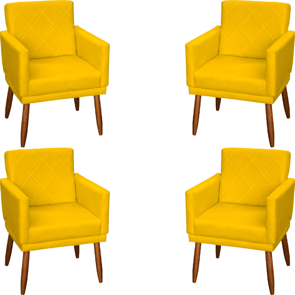 Kit 4 Poltronas Para Sala Decorativas E Confortáveis Beatriz