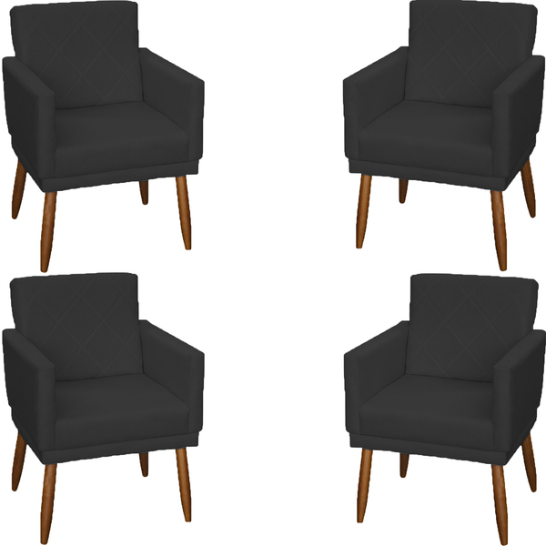 Kit 4 Poltronas Para Sala Decorativas E Confortáveis Beatriz