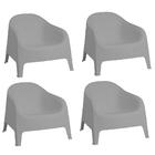 Kit 4 Poltronas Skarpo Cinza