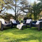 Kit 4 Poltronas Skarpo Preta + Mesa