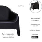 Kit 4 Poltronas Skarpo Preta + Mesa