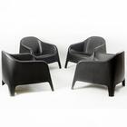 Kit 4 Poltronas Skarpo Preta + Mesa