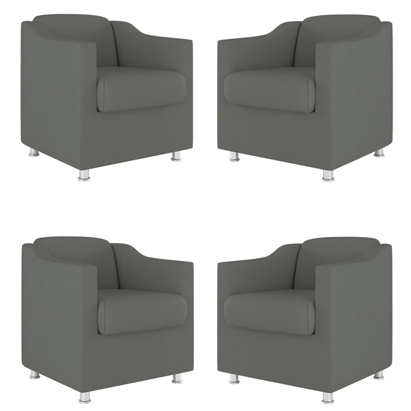 Kit 4 Poltronas Tilla Decorativas Consultório Sala Tecido Sue