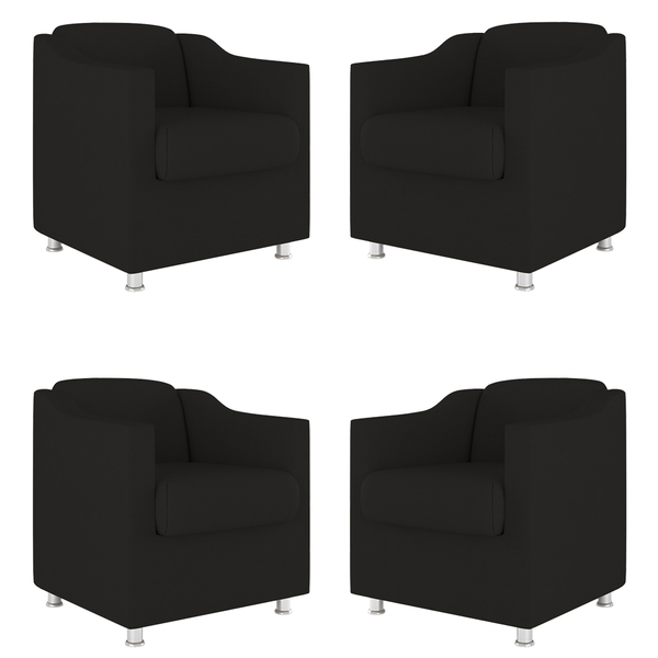 Kit 4 Poltronas Tilla Decorativas Consultório Sala Tecido Sue