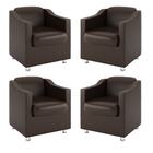 Kit 4 Poltronas Tilla Para Salão Recepção Balaqui Decor Couri