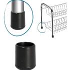 Kit 4 Ponteira Cadeiras Mesa Pés Móveis Tubos Preta 1''