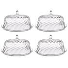 Kit 4 Porta Bolo Com Cúpula 30cm Transparente Boleira Glassy