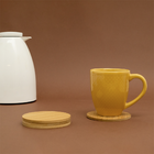 Kit 4 Porta Copos De Bambu Mozcada Redondo Natural