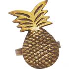 Kit 4 Porta Guardanapo Anel De Metal Dourado Abacaxi Home&co